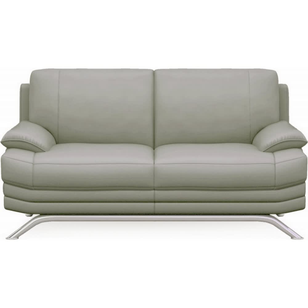 Canapé 2 places en cuir gris clair