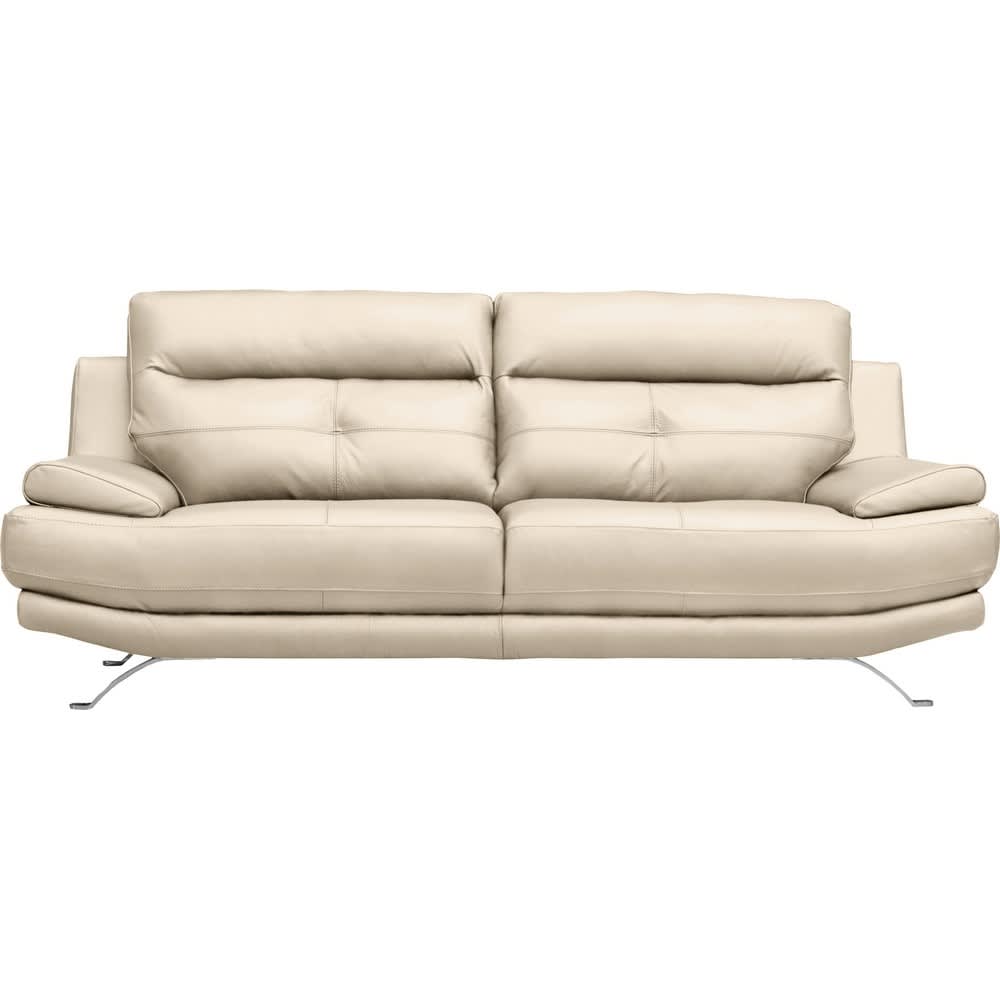 Canapé 3 places en cuir beige