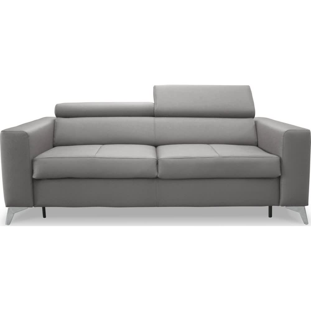 Canapé 3 places convertible - cuir gris
