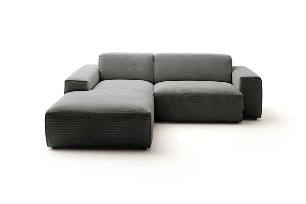 Ecksofa aus Feincord, anthrazit - Maisons Du Monde