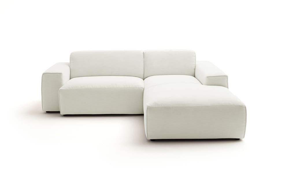 Ecksofa aus Feincord, weiß - Maisons Du Monde