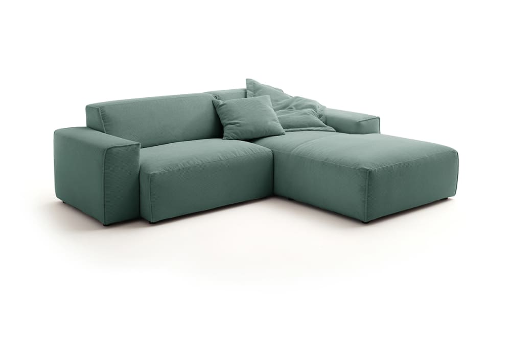 KAWOLA Ecksofa aus Feincord, grün style classic chic - Pes - Polyester