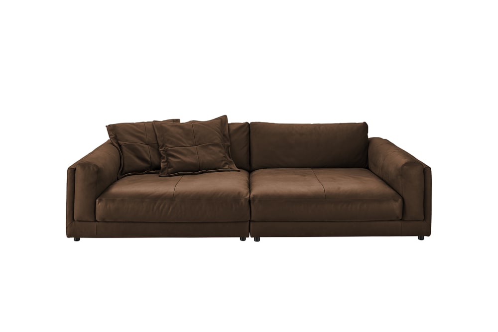 Extrabreites Sofa aus Leder, braun - Maisons Du Monde