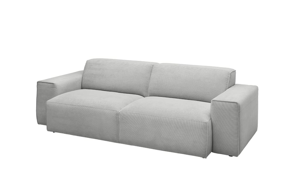 KAWOLA 3-Sitzer Sofa aus Feincord, silber style classic chic - Pes - Polyester