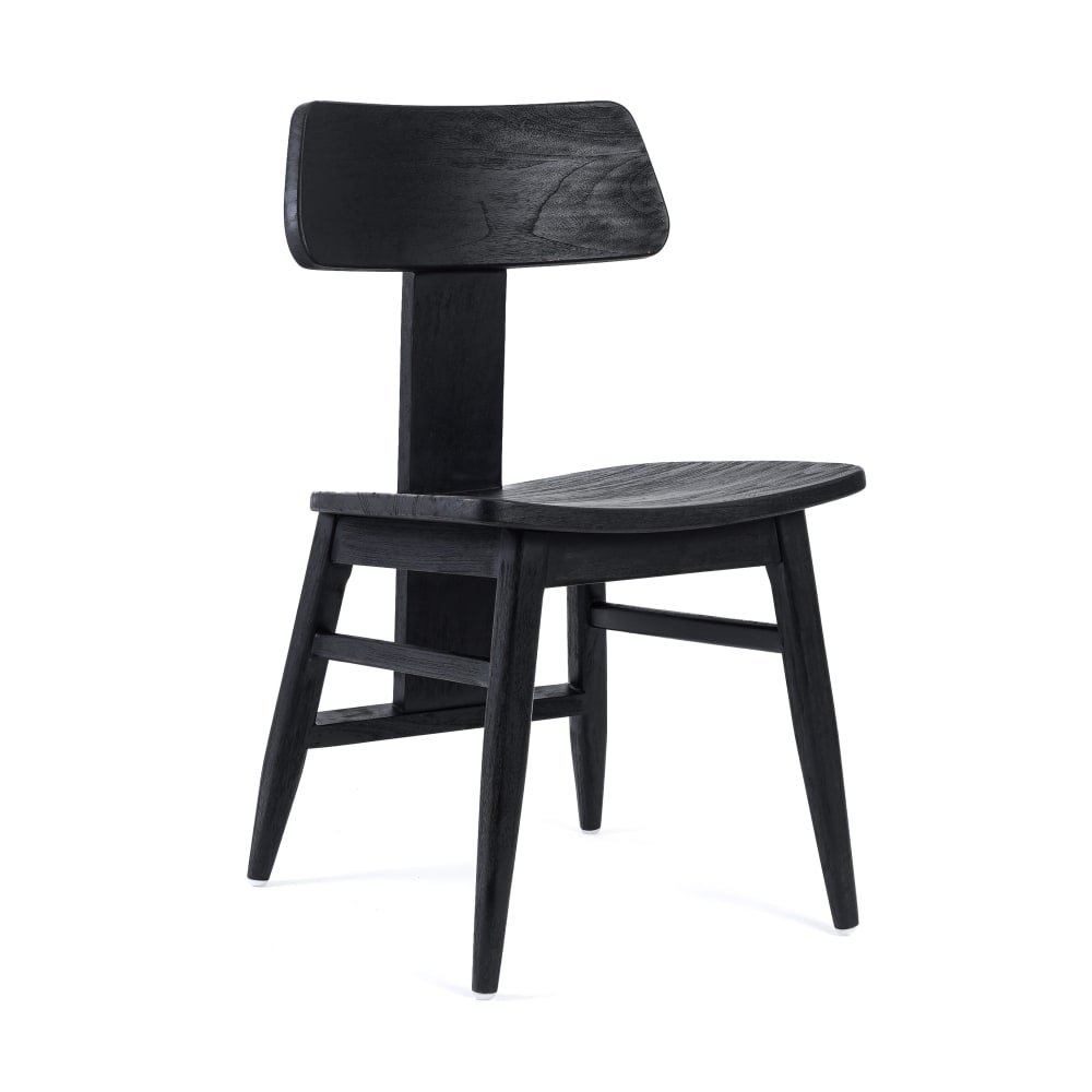 Bazar Bizar Esszimmerstuhl aus teakholz in schwarz, 51x49x83cm style seaside - -