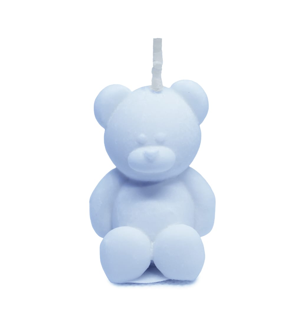 Un Jour Un Désert Lot 6 Bougies Ourson bleu clair H4 style classique chic - Cire