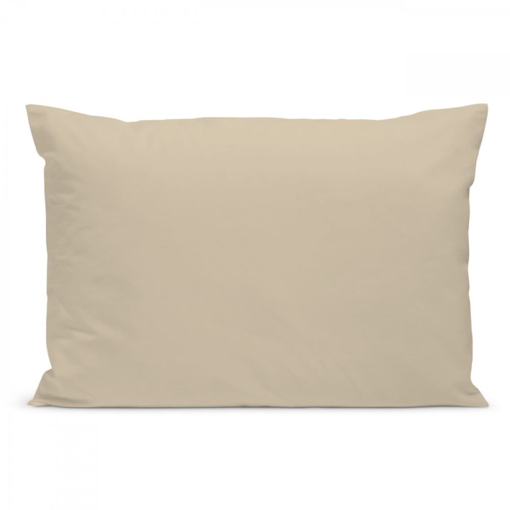 Taie d'oreiller unie en percale de coton lin 50x75cm