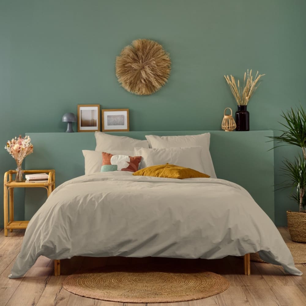 Parure de lit 1 personne coton percale lin 140x200cm — vue 4