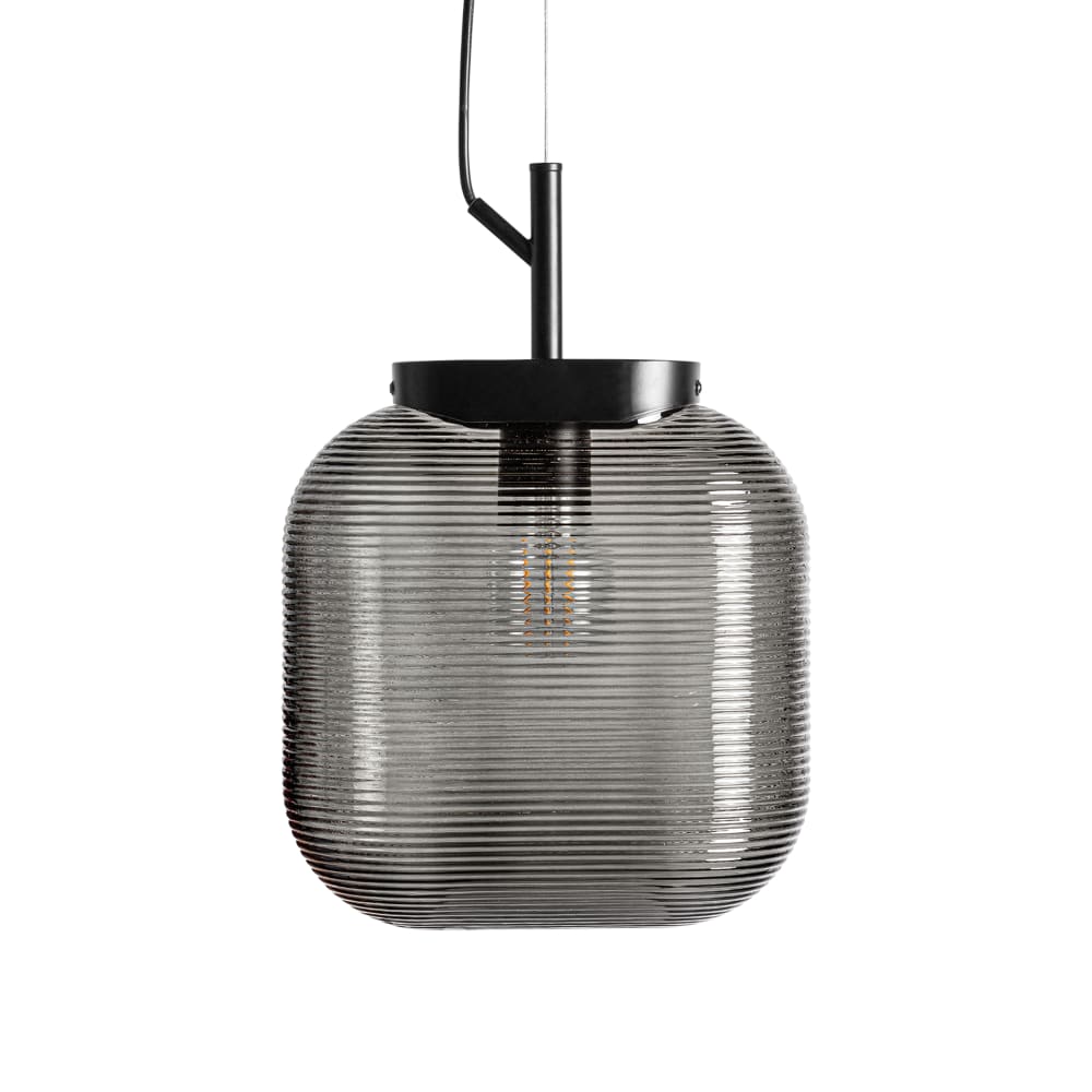 Lustre en verre noir  en 25x13x26 cm