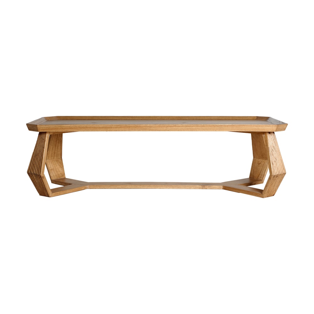 Table basse en bois de mindi marron naturel en 140x60x40 cm