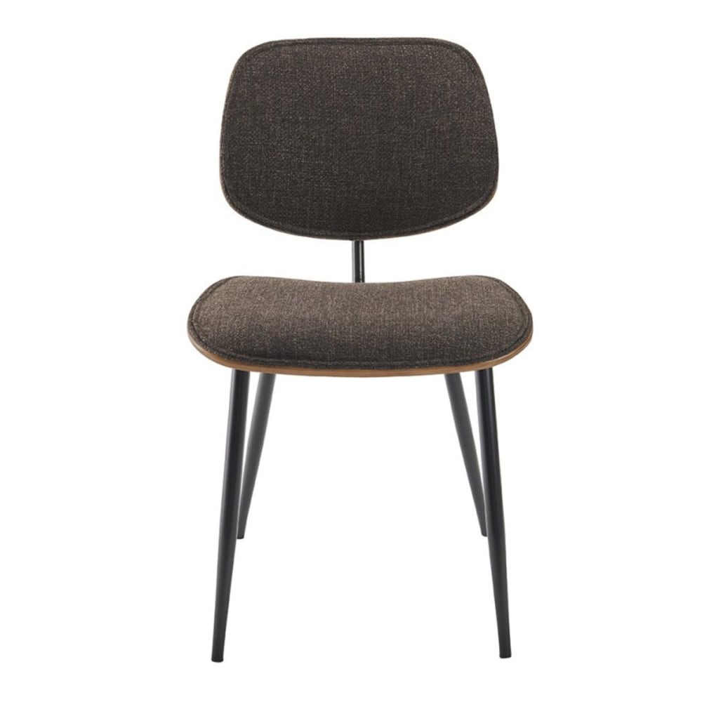 Signature Set aus 2 Stühlen aus grauem Stoff, schwarzes Metallgestell - H76 cm style modern - Stoff