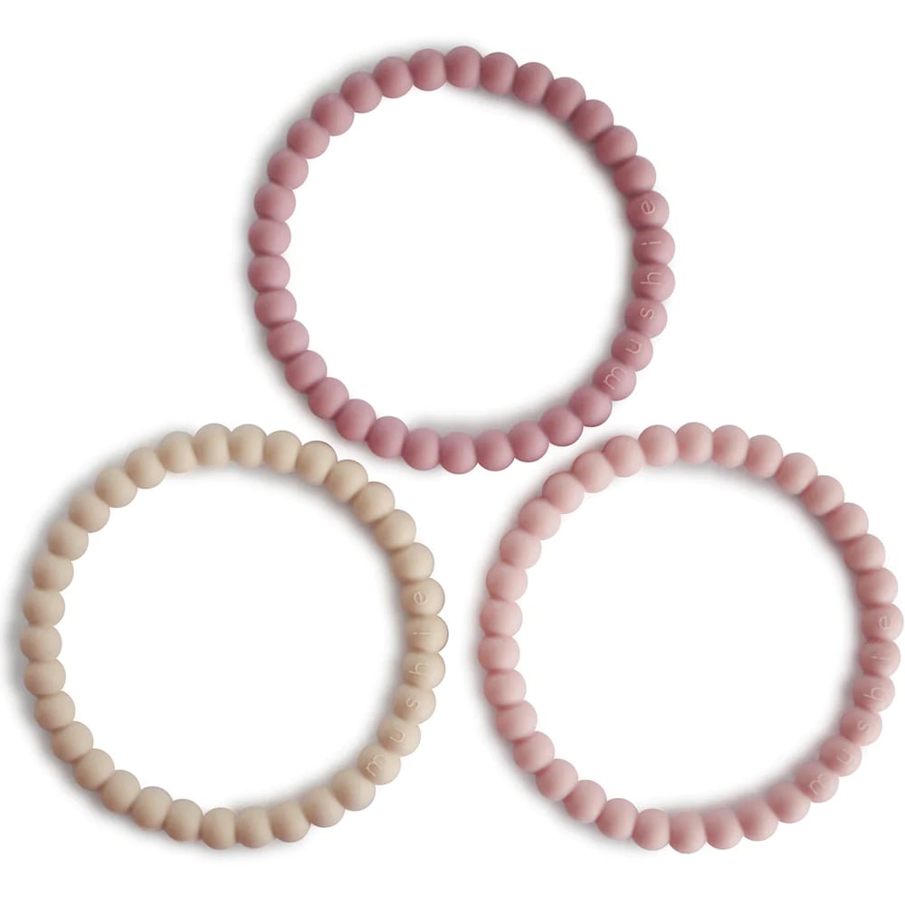 Lot de 3 bracelets de dentition Linen/Peony/Pale Pink