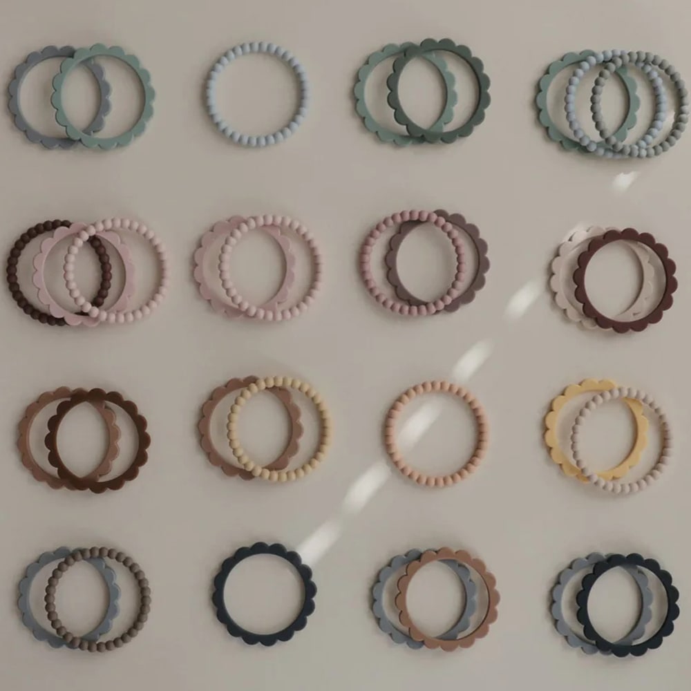 Lot de 3 bracelets de dentition Linen/Peony/Pale Pink - Maisons du Monde