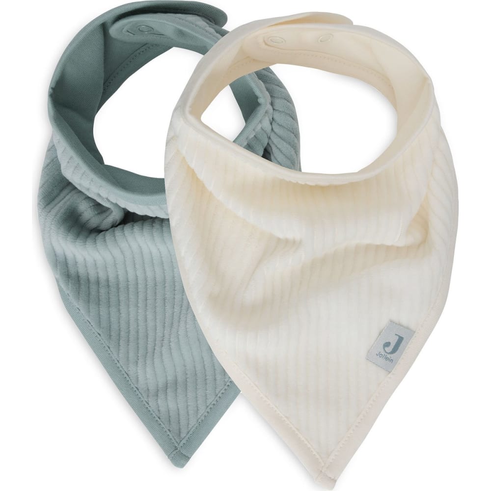 Jollein Lot de 2 bavoirs bandana Bleu Coton - 24x37x1cm