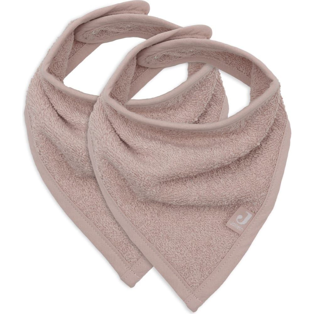 Jollein Lot de 2 bavoirs bandana Rose Coton - 24x37x1cm
