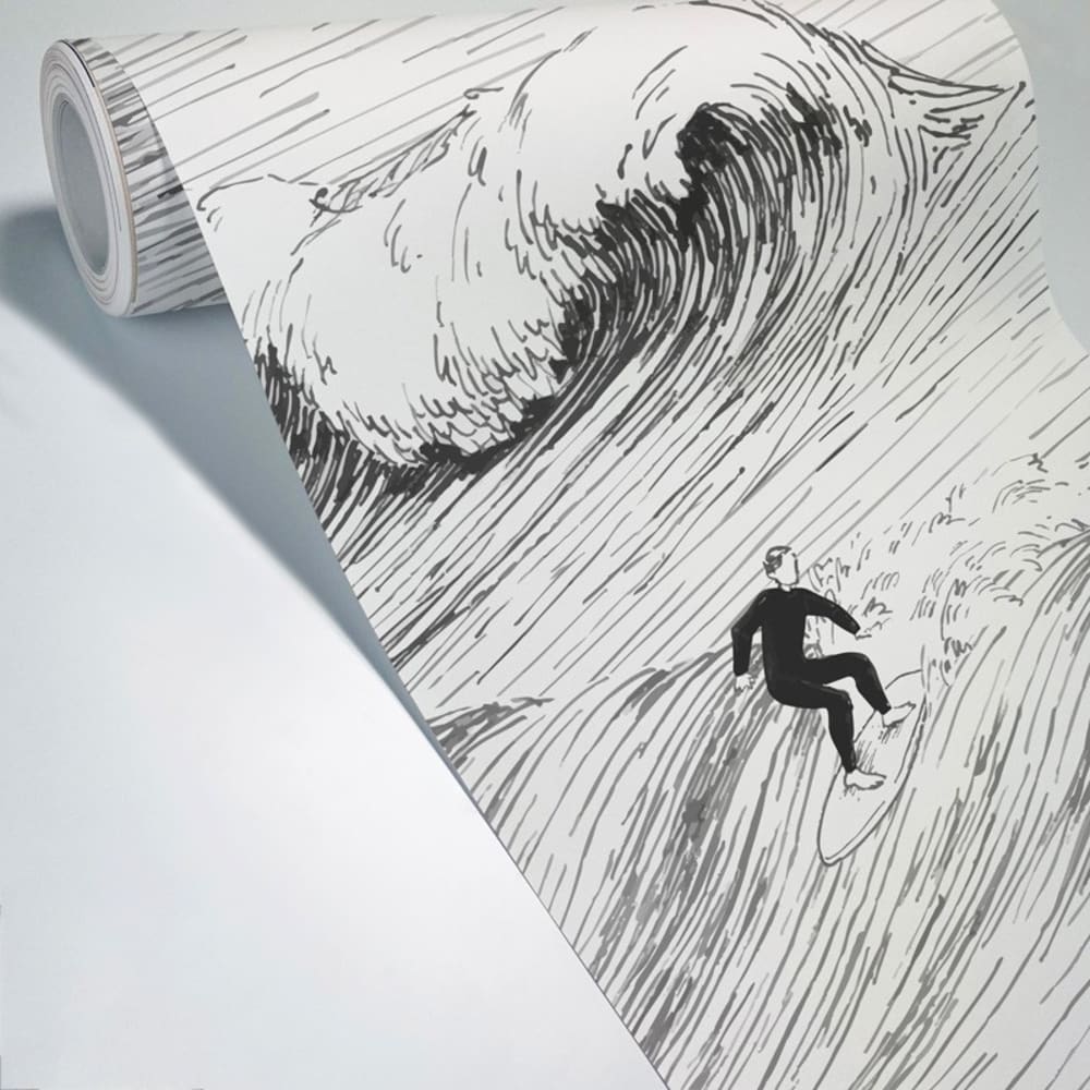 Papier peint panoramique - noir - intissé - 7 lés : 336x270cm - Maisons du Monde
