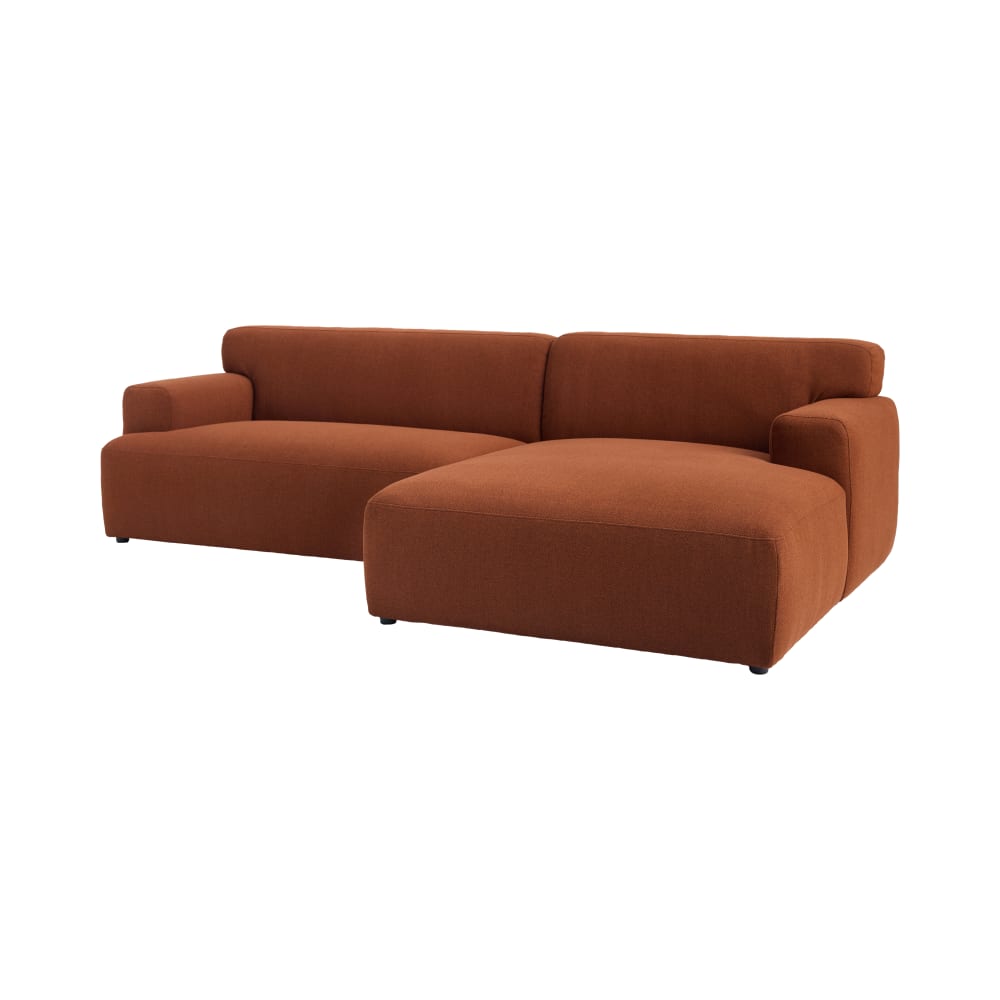 Canapé angle droit 5 places marron