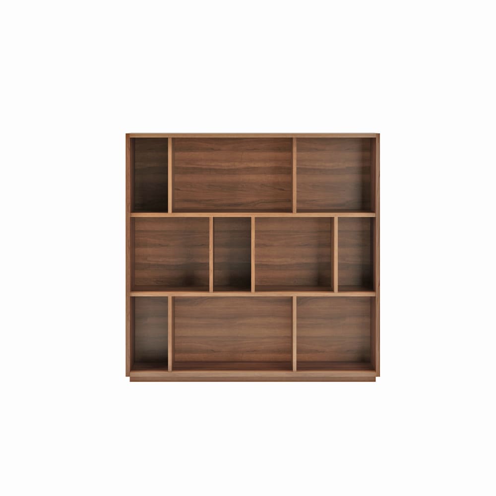 Herdasa Bücherregal aus Melamin in Nussbaum 117x119x32 cm style modern Braun Spanplatte