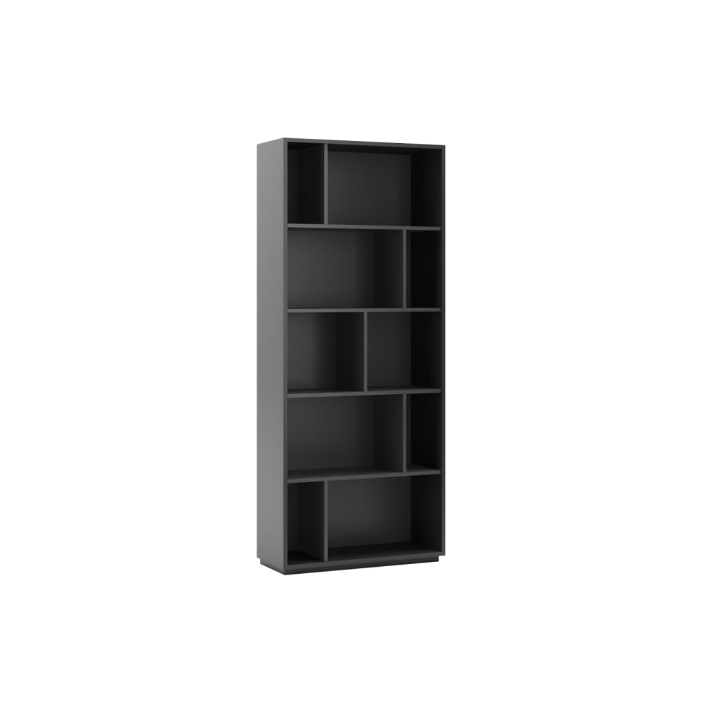 Herdasa Bücherregal aus Melamin in Graphit 191x80x32 cm style modern Grau Spanplatte