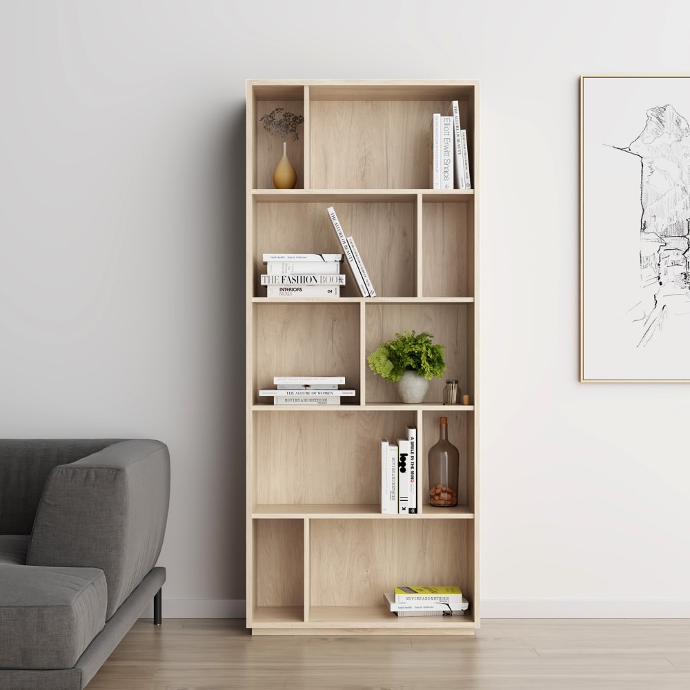 Bücherregal aus Melamin in Eiche 191x80x32 cm - Maisons Du Monde