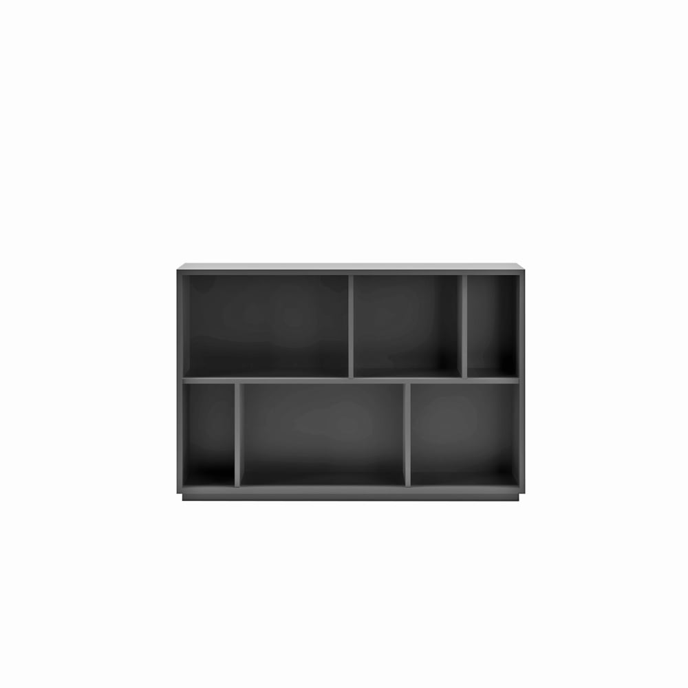 Herdasa Bücherregal aus Melamin in Graphit 80x119x32 cm style modern Grau Spanplatte