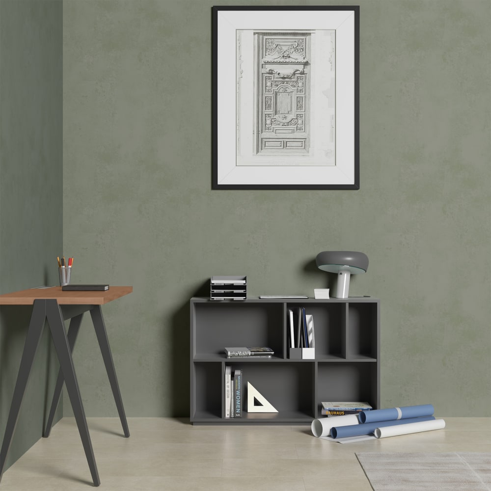 Bücherregal aus Melamin in Graphit 80x119x32 cm - Maisons Du