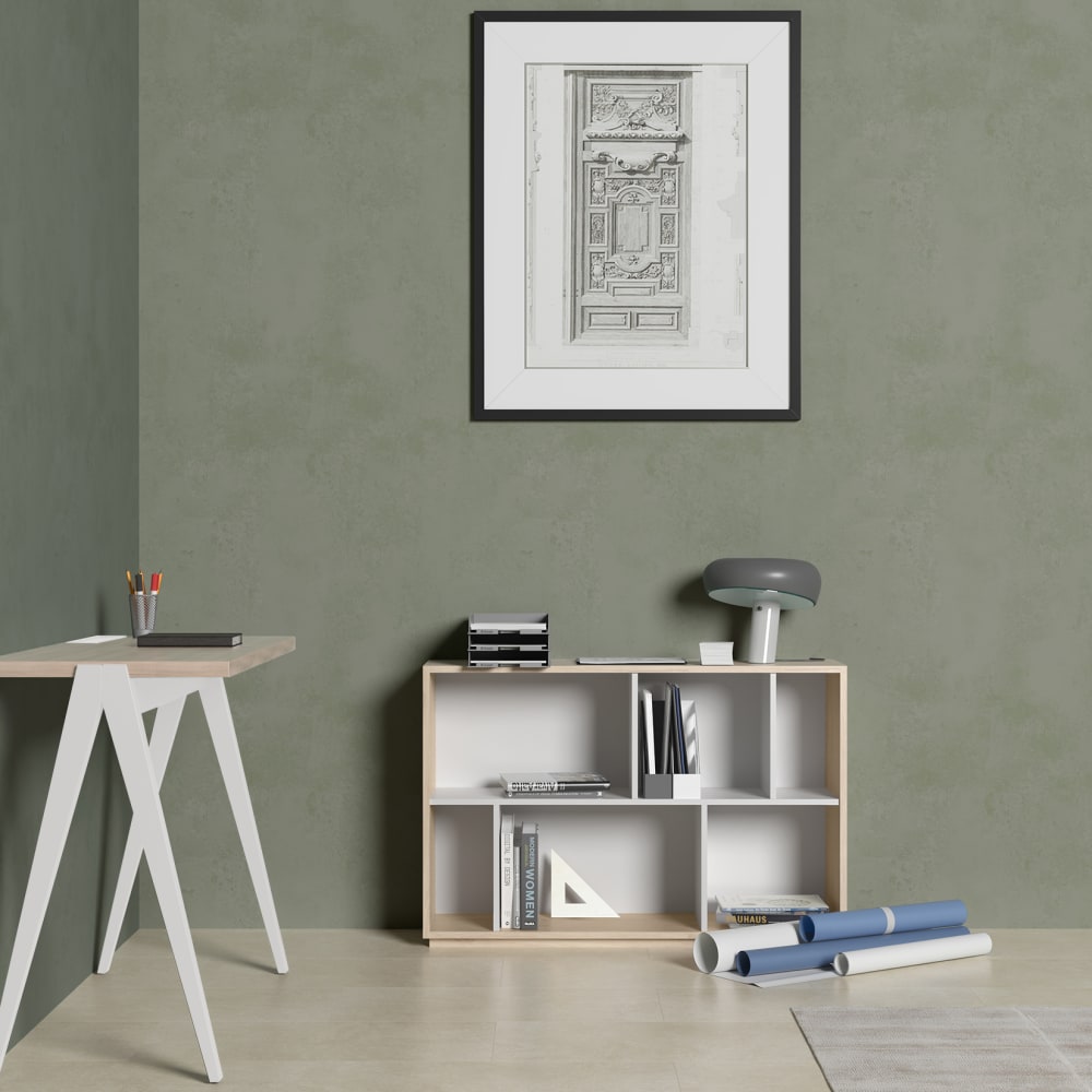 Bücherregal aus Melamin in Eiche und Weiß 80x119x32 cm - Maisons