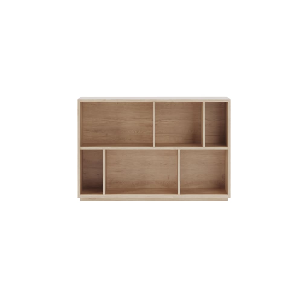 Herdasa Bücherregal aus Melamin in Eiche 80x119x32 cm style modern Beige Spanplatte