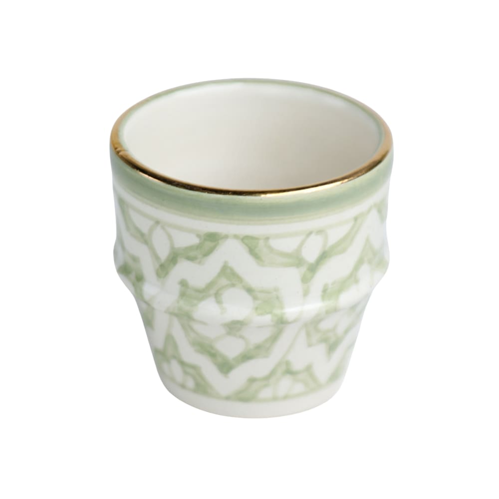 Petite tasse en céramique vert doré