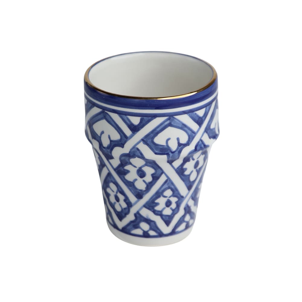 Moyenne tasse beldi en céramique bleu doré