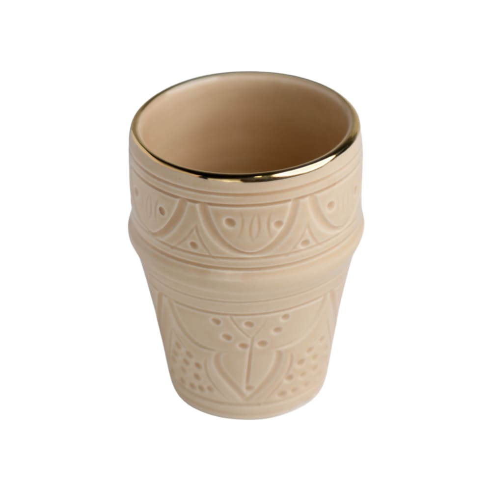 Moyenne tasse beldi en céramique beige doré