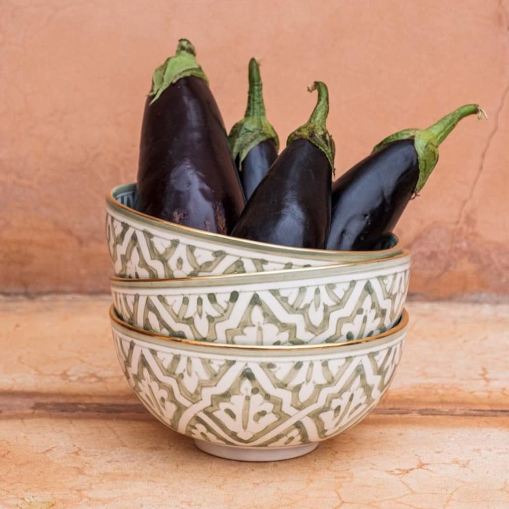 Bol et saladier ronds en céramique vert doré  D20 cm - Maisons du Monde