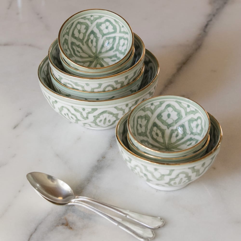 Bol et saladier ronds en céramique vert doré  D12 cm - Maisons du Monde