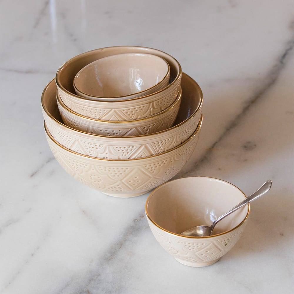 Bol rond en céramique beige D15CM - Maisons du Monde