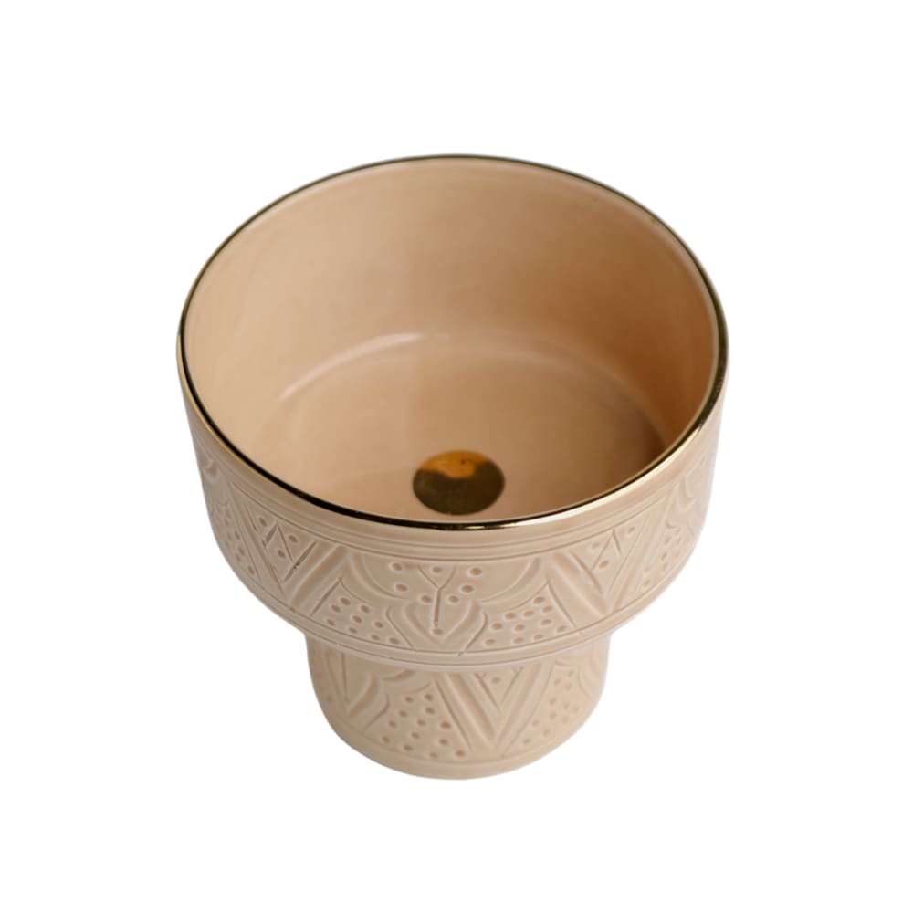 Petit bol apéritif en céramique beige doré