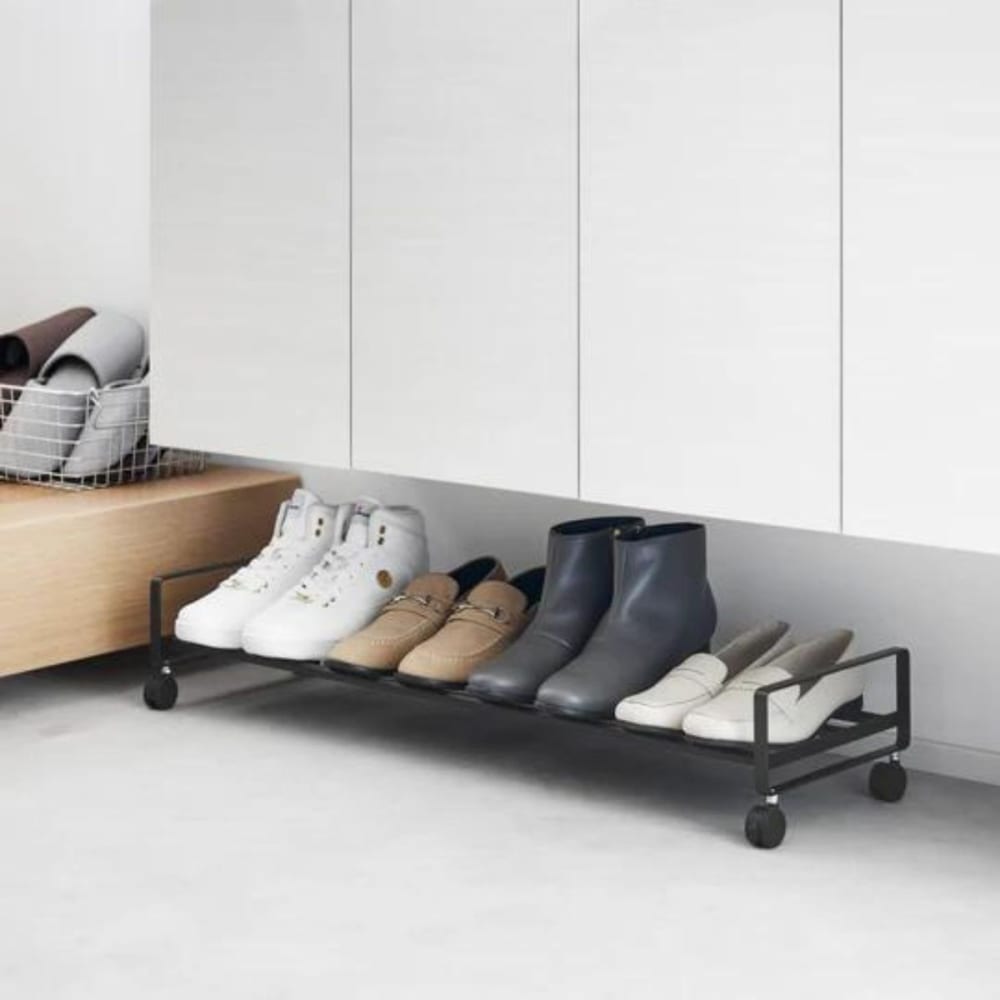 Schuhregal auf Rollen L83,5 cm - TOWER - Schwarz - Maisons Du