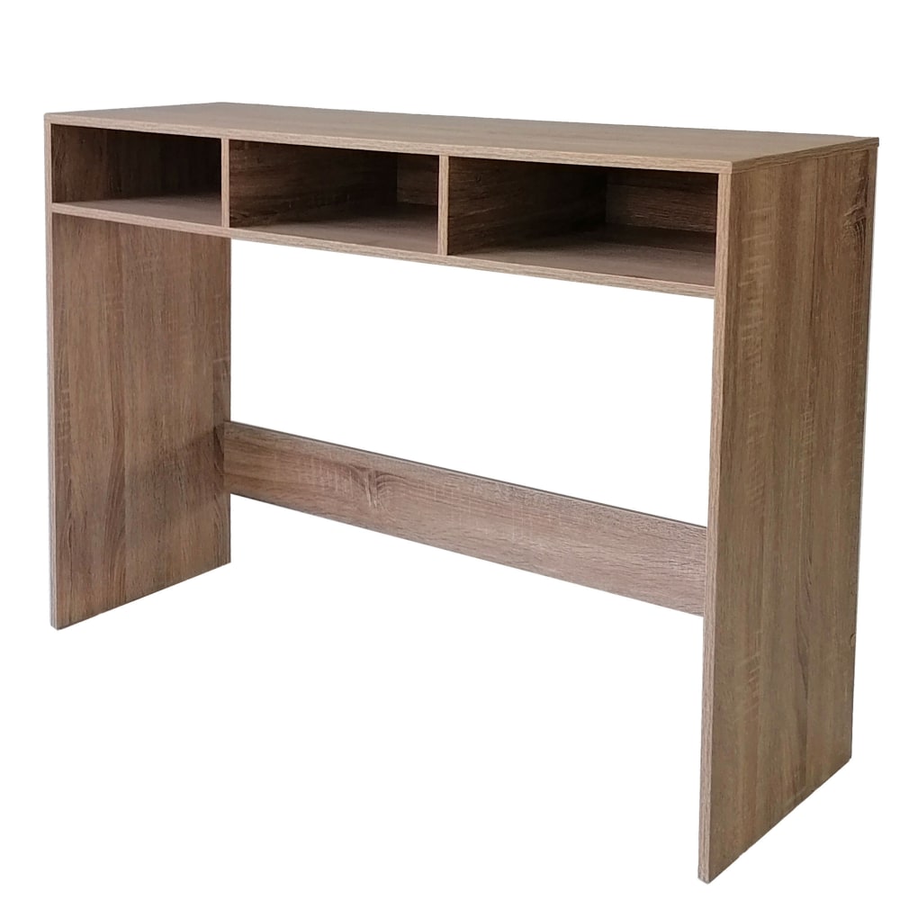 UNIMASA Console d'entrée en bois MDF comprenant 3 casiers de rangement. Facile à monter. Dimensions: 102x33x75cm Couleur: Bois Matière: MDF