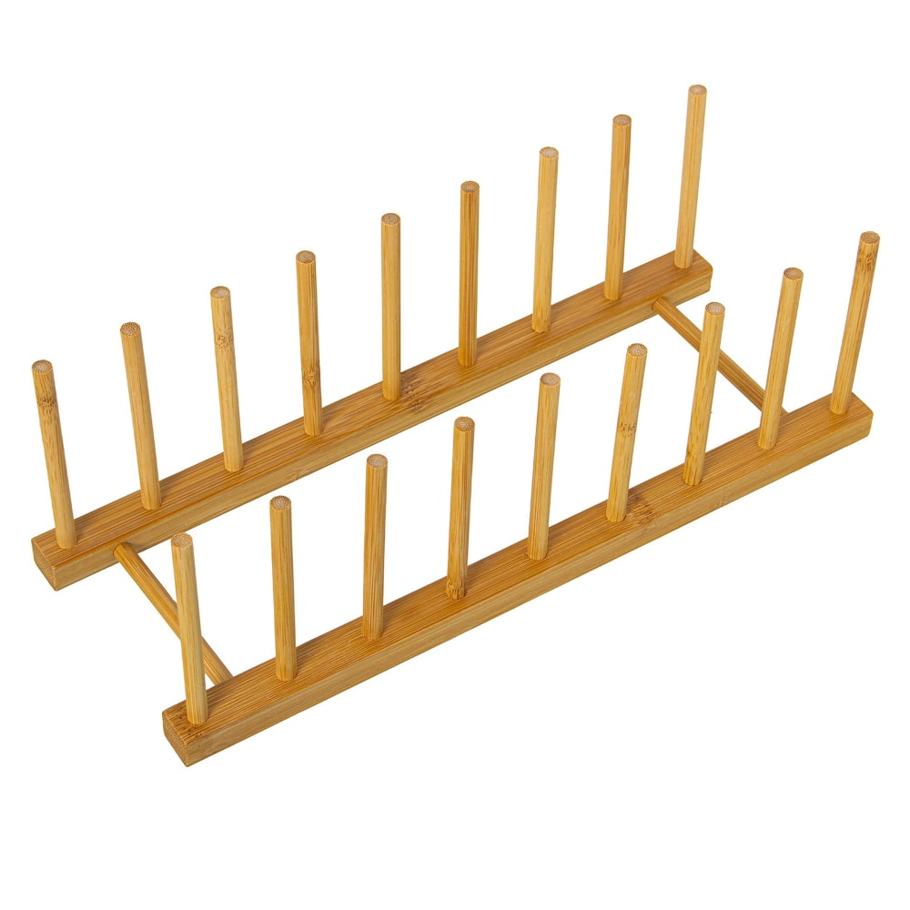 Wadiga Porte assiettes en bois 8 assiettes Marron