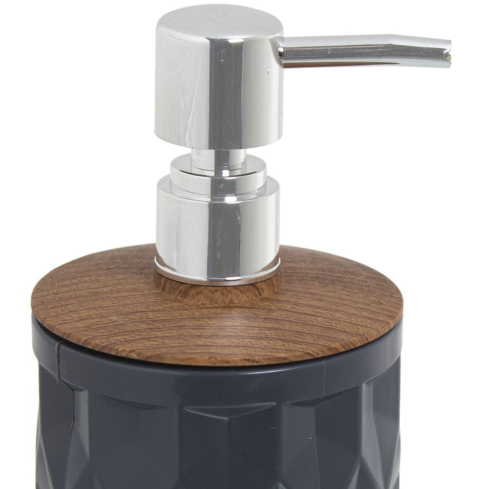 Distributeur de savon acrylique gris et bois 450ml - Maisons du Monde