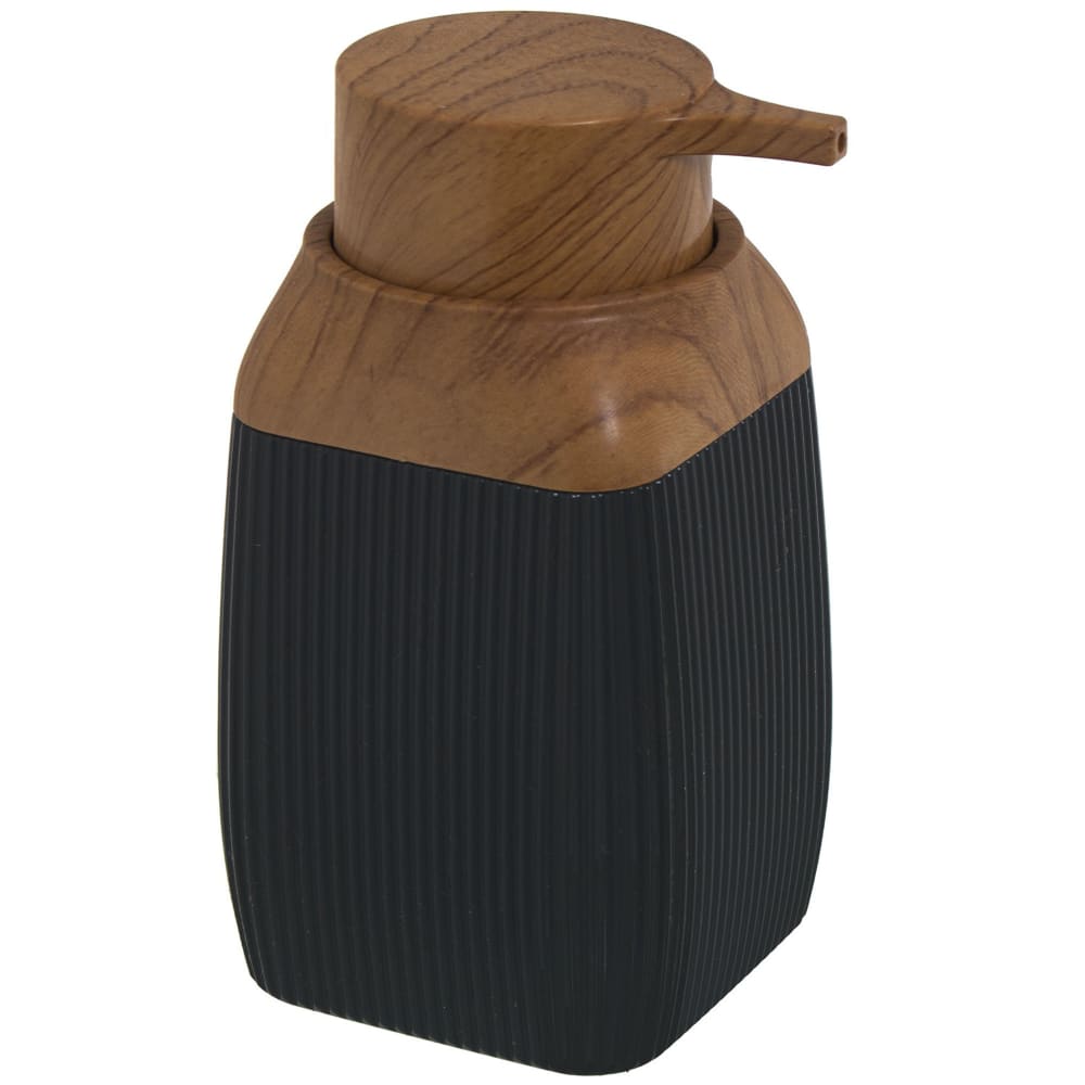 Distributeur de savon acrylique noir et bois 300ml - Maisons du Monde