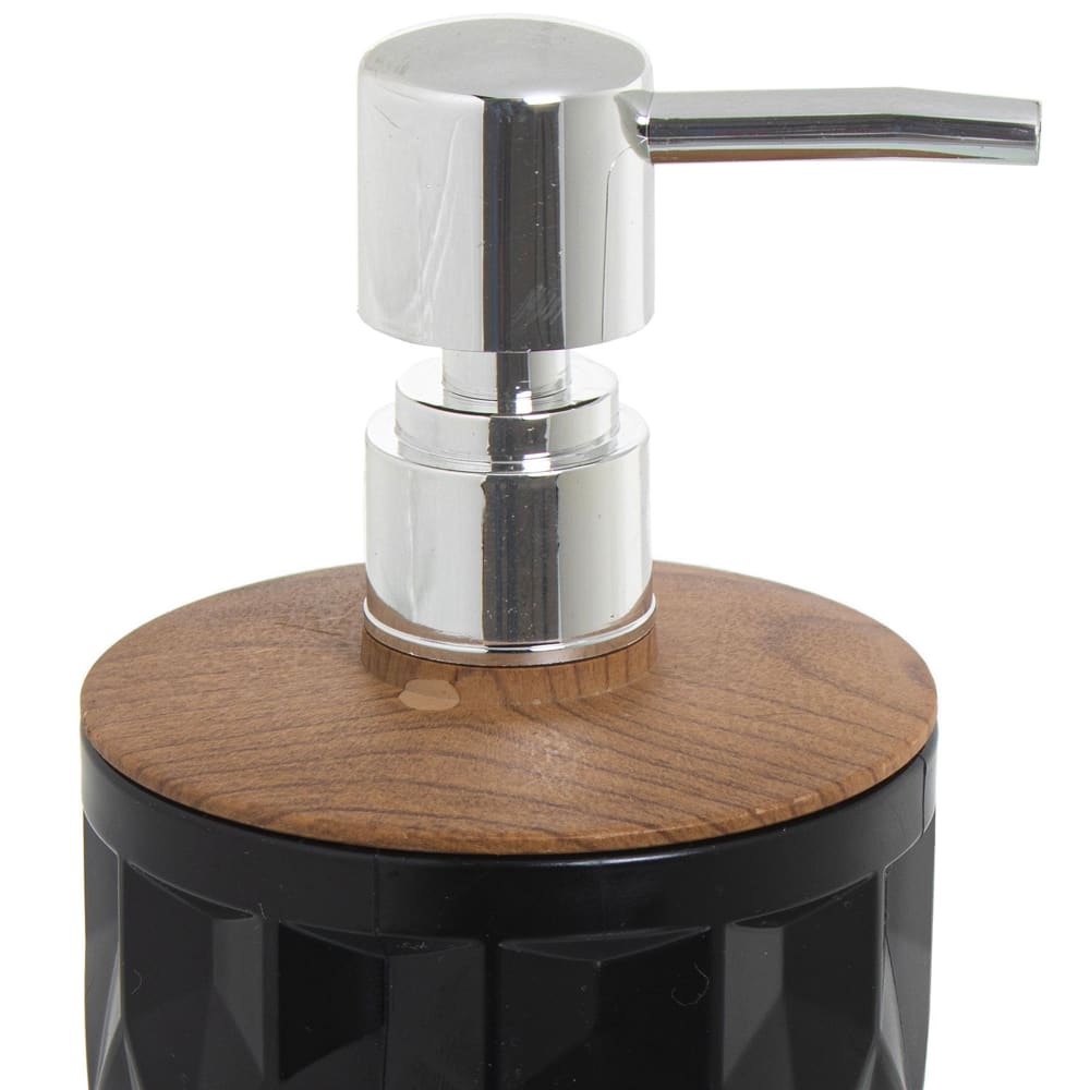 Distributeur de savon acrylique noir et bois 450ml - Maisons du Monde