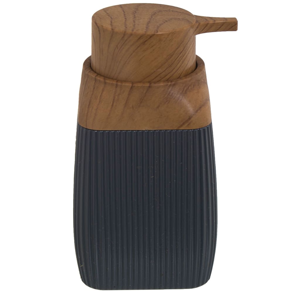 Distributeur de savon acrylique gris et bois 300ml - Maisons du Monde