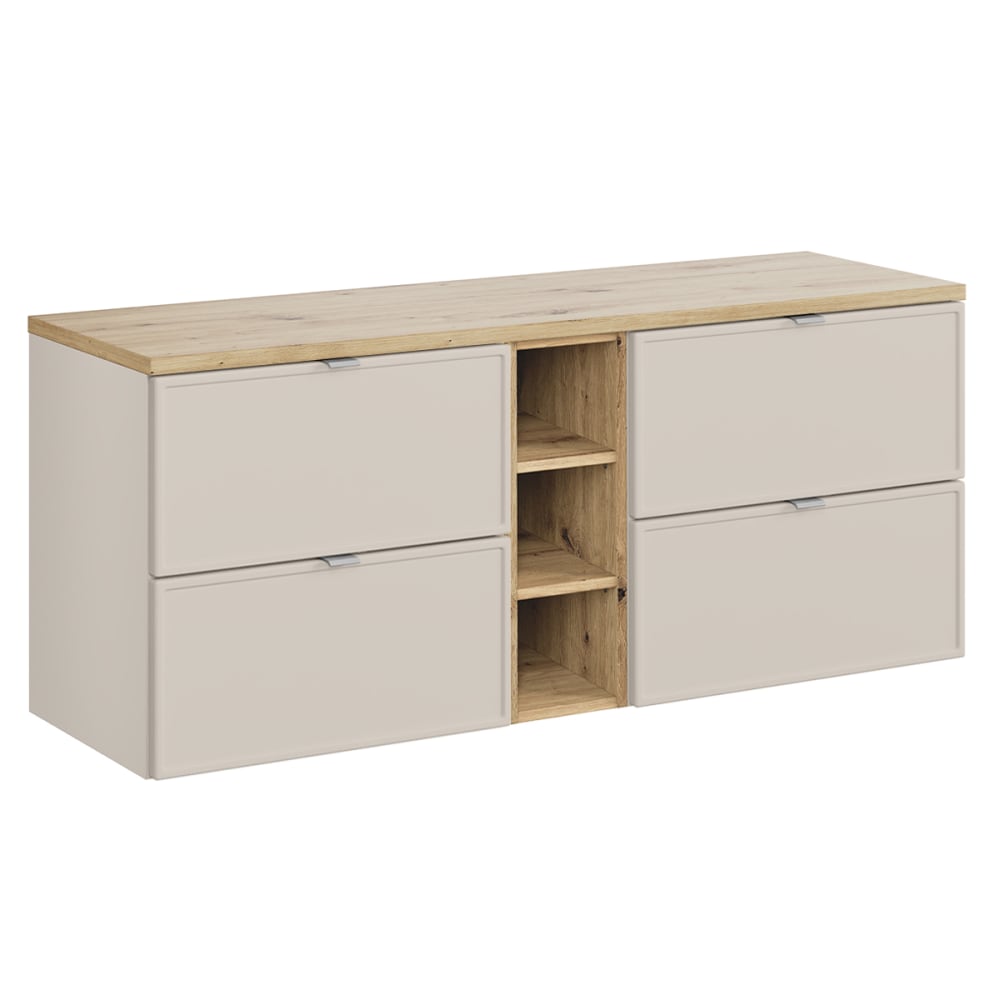 Meuble sous-vasque 3 niches stratifiés beige