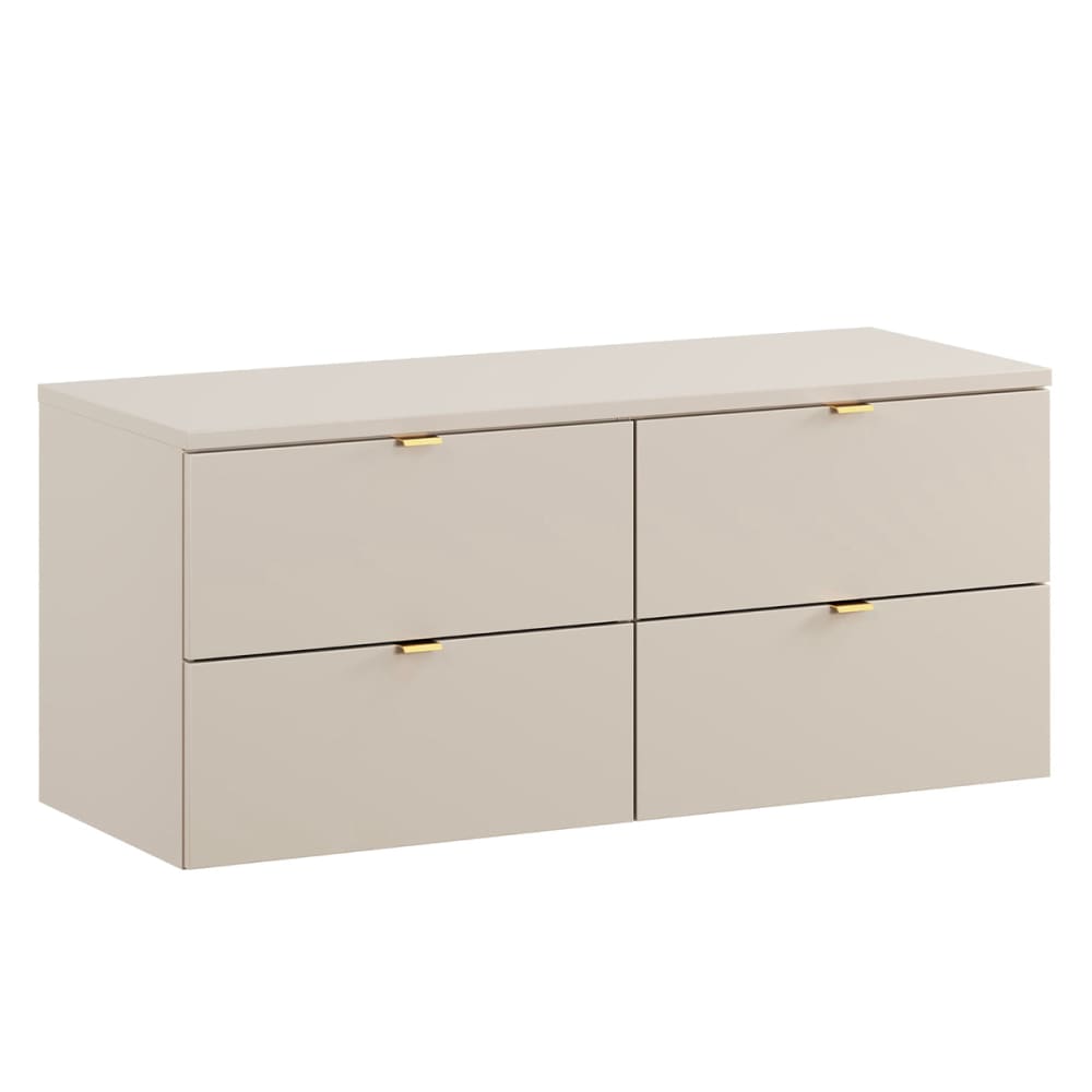 Meuble sous-vasque 120cm plan panneaux mélaminé et mdf beige