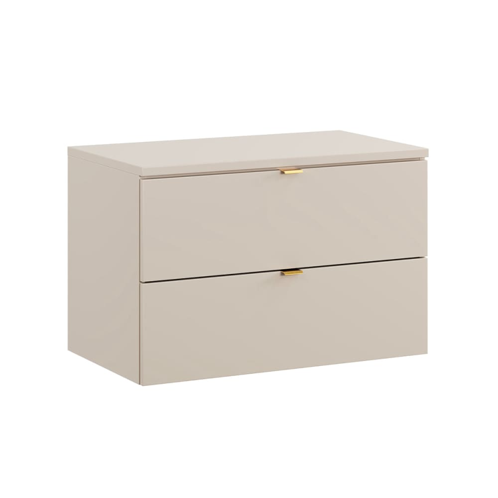 Petits meubles Waschtischunterschrank 80cm Waschtisch Melamin Kaschmir Beige Spanplatte
