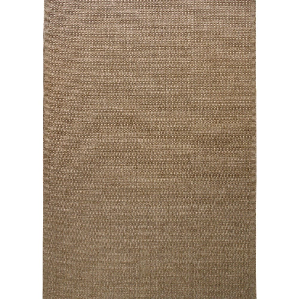 Tapis extérieur intérieur aspect jute motif damier beige 120x160