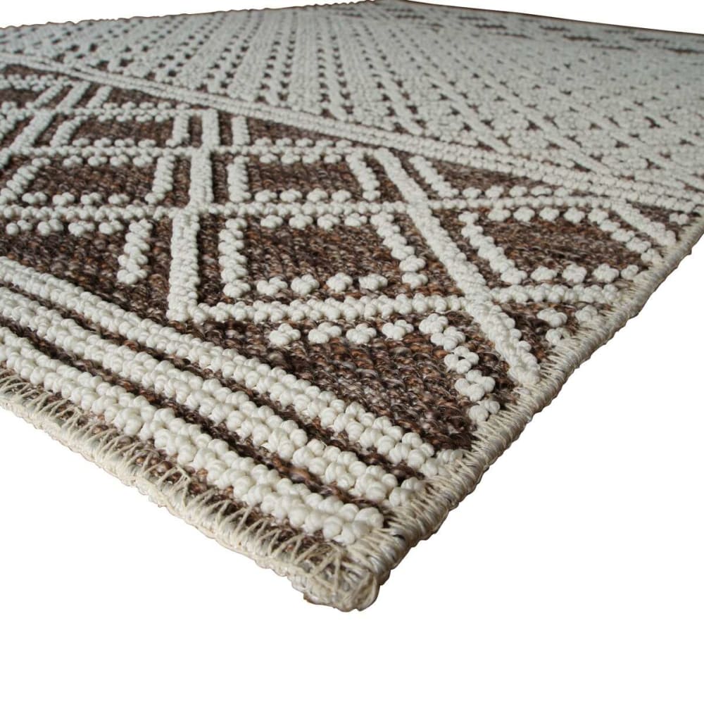 Tapis moderne à motif croisillons en relief brun 160x230 — vue 4