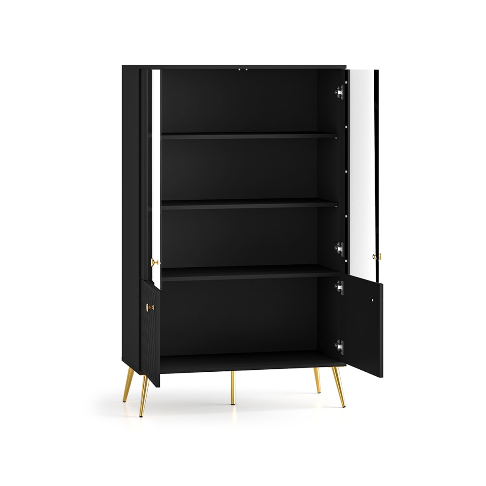 Vaisselier 4 portes stratifiés noir