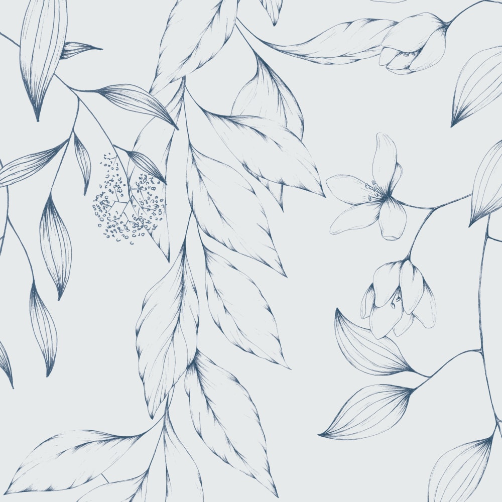 Papier peint florale, bleu 525 x 250cm — vue 4