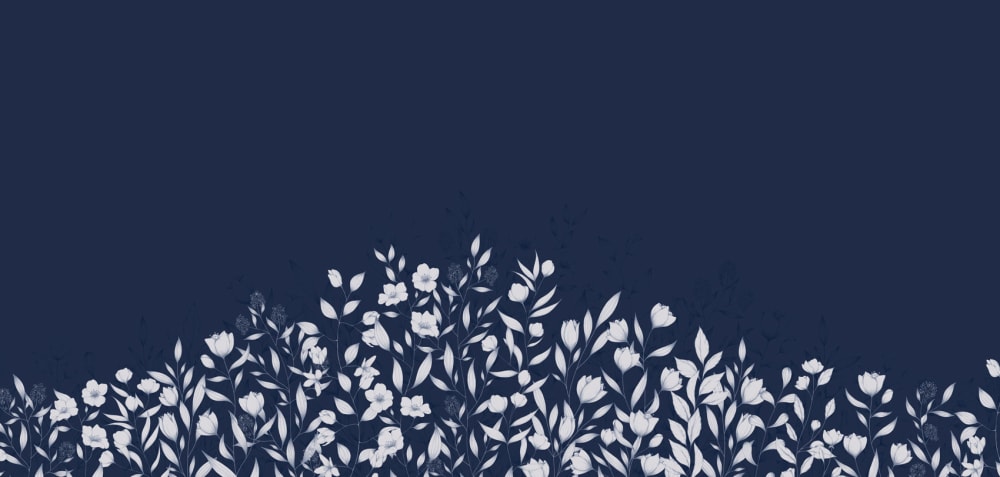 Papier peint ode au feuillage, bleu 525 x 250cm — vue 3